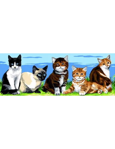 Canevas : 25x60 cm, Les chatons