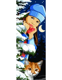 Canevas : 25x60 cm, Cache-cache d'hiver