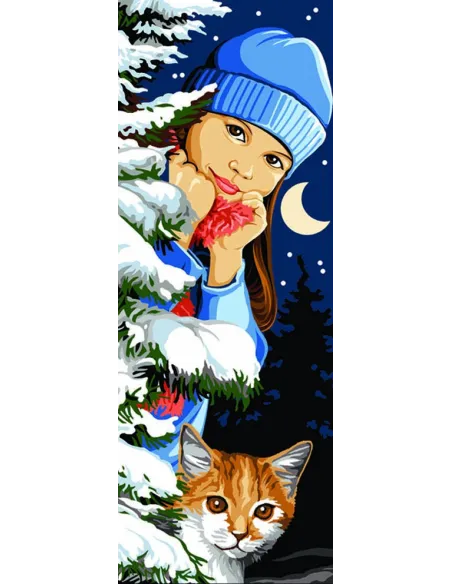 Canevas : 25x60 cm, Cache-cache d'hiver