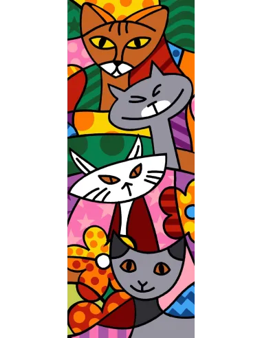 Canevas : 25x60 cm, N19 - cats color