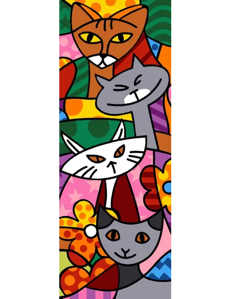 Canevas : 25x60 cm, N19 - cats color