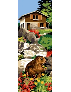 Canevas : 25x60 cm, N20 - refuge aux marmottes