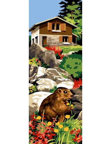 Canevas : 25x60 cm, N20 - refuge aux marmottes