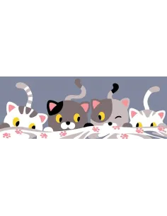 Canevas : 25x60 cm, N21 -  chats unite