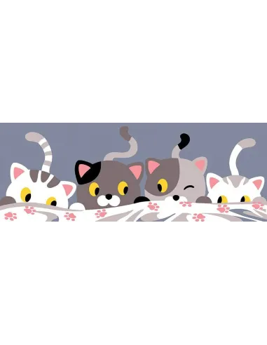 Canevas : 25x60 cm, N21 -  chats unite
