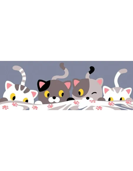 Canevas : 25x60 cm, N21 -  chats unite