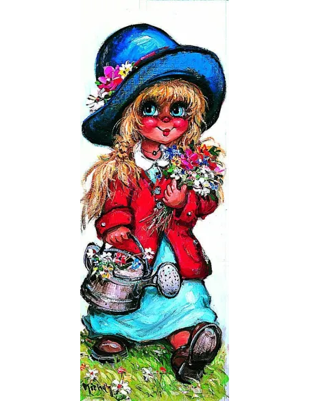 Canevas : 25x60 cm, Petite fleuriste