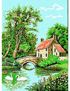 Canevas : 30x40 cm, Le hameau