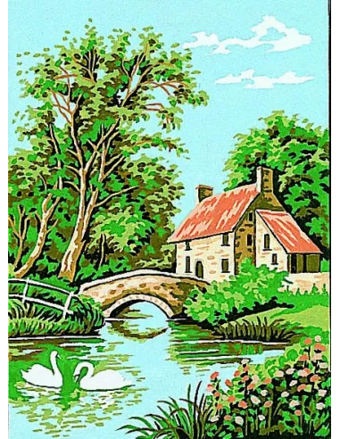Canevas : 30x40 cm, Le hameau