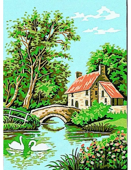 Canevas : 30x40 cm, Le hameau