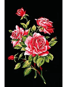 Canevas : 30x40 cm, Branche de roses