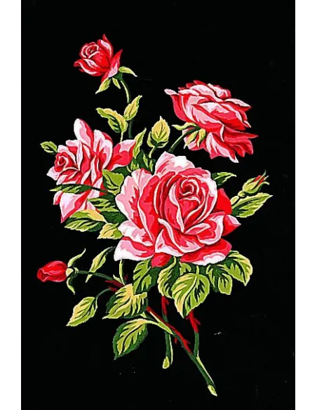 Canevas : 30x40 cm, Branche de roses