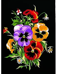 Canevas : 30x40 cm, Pensées