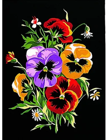 Canevas : 30x40 cm, Pensées