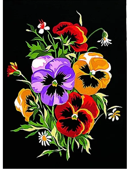 Canevas : 30x40 cm, Pensées