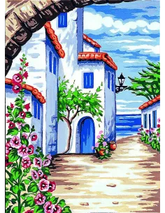 Canevas : 30x40 cm, Au loin, la mer