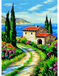 Canevas : 30x40 cm, Soleil mediter.