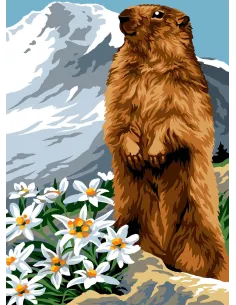 Canevas : 30x40 cm, N18 la marmotte