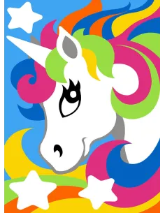 Canevas : 30x40 cm, N18 licorne color