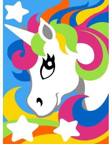 Canevas : 30x40 cm, N18 licorne color