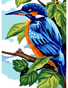 Canevas : 30x40 cm, N22 - martin pêcheur