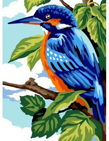 Canevas : 30x40 cm, N22 - martin pêcheur