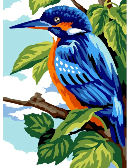 Canevas : 30x40 cm, N22 - martin pêcheur