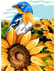 Canevas : 30x40 cm, N22 - plume et soleil