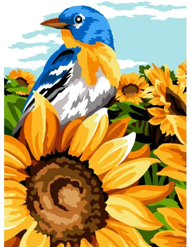 Canevas : 30x40 cm, N22 - plume et soleil