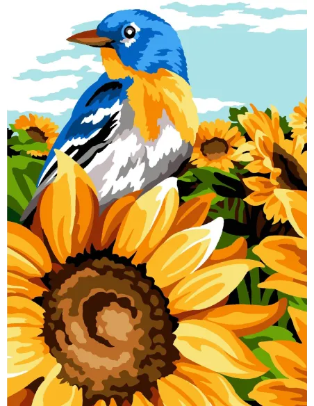 Canevas : 30x40 cm, N22 - plume et soleil