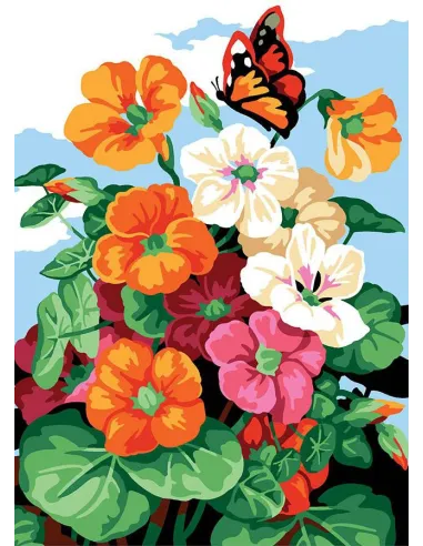Canevas : 30x40 cm, N23 - les capucines