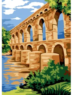 Canevas : 30x40 cm, N23 - le pont du Gard