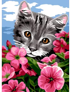 Canevas : 30x40 cm, N23 - dans les fleurs
