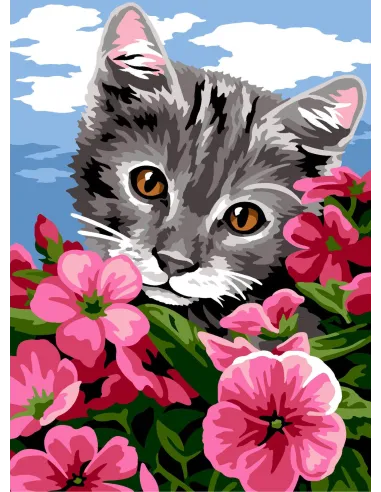 Canevas : 30x40 cm, N23 - dans les fleurs