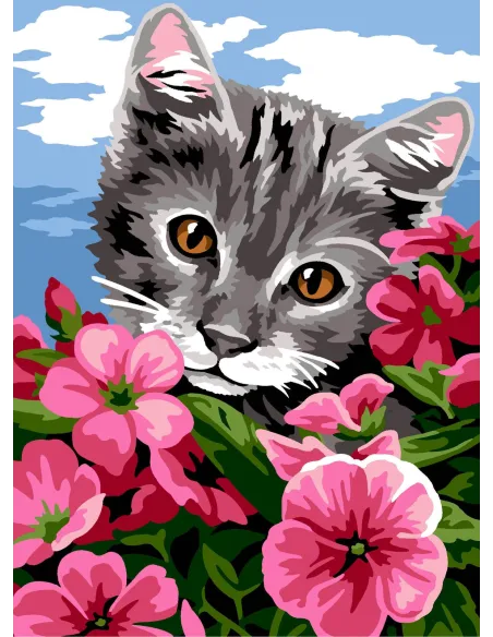 Canevas : 30x40 cm, N23 - dans les fleurs