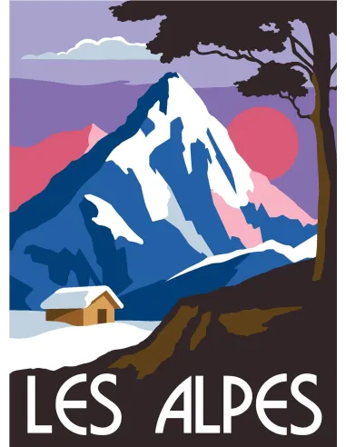 Canevas : 30x40 cm, N24 - les alpes