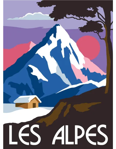 Canevas : 30x40 cm, N24 - les alpes
