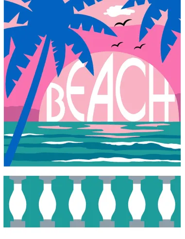 Canevas : 30x40 cm, N24 - beach