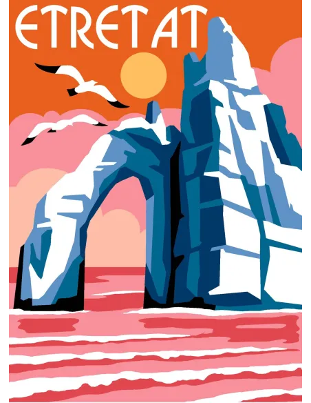 Canevas : 30x40 cm, N24 - Etretat