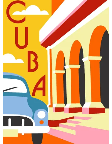 Canevas : 30x40 cm, N24 - Cuba