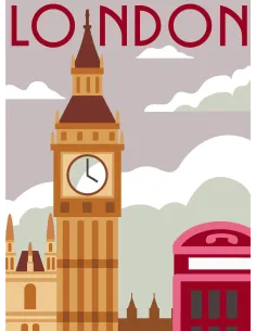 Canevas : 30x40 cm, N24 - London