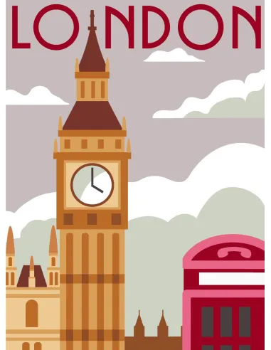 Canevas : 30x40 cm, N24 - London