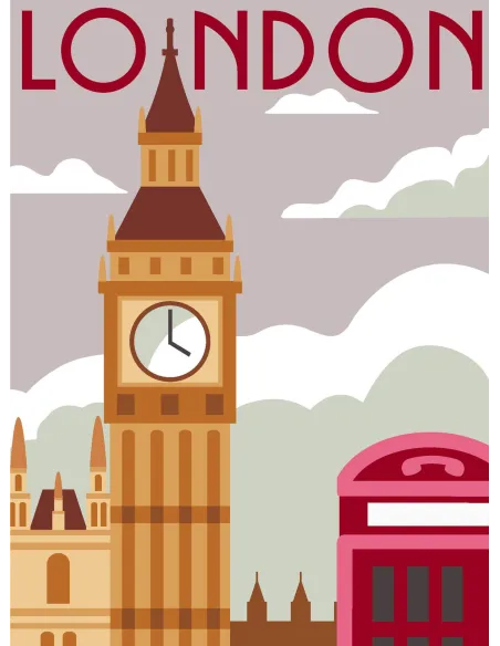 Canevas : 30x40 cm, N24 - London