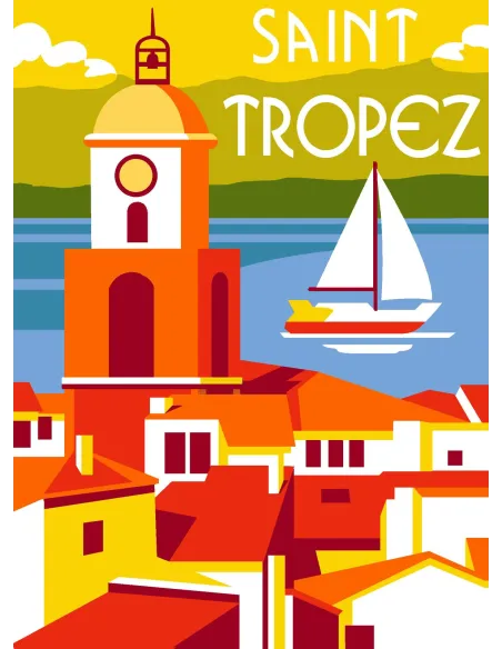 Canevas : 30x40 cm, N24 - Saint Tropez