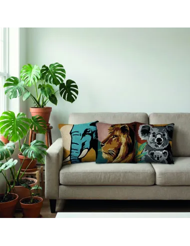 Kit coussin : 50x50 : N24 - éléphant