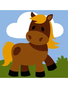 Kit canevas : 20x20 : N21 - cheval