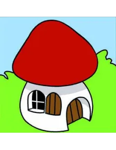 Kit canevas : 20x20 : Maison champignon