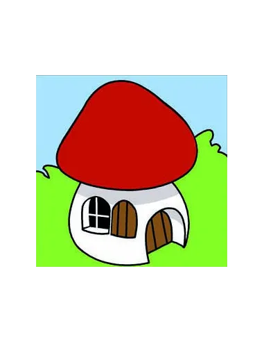Kit canevas : 20x20 : Maison champignon