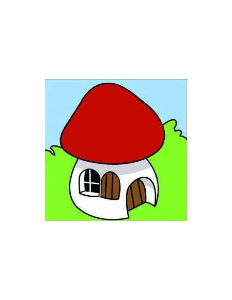 Kit canevas : 20x20 : Maison champignon
