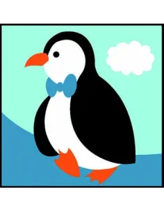 Kit canevas : 20x20 : pingouin